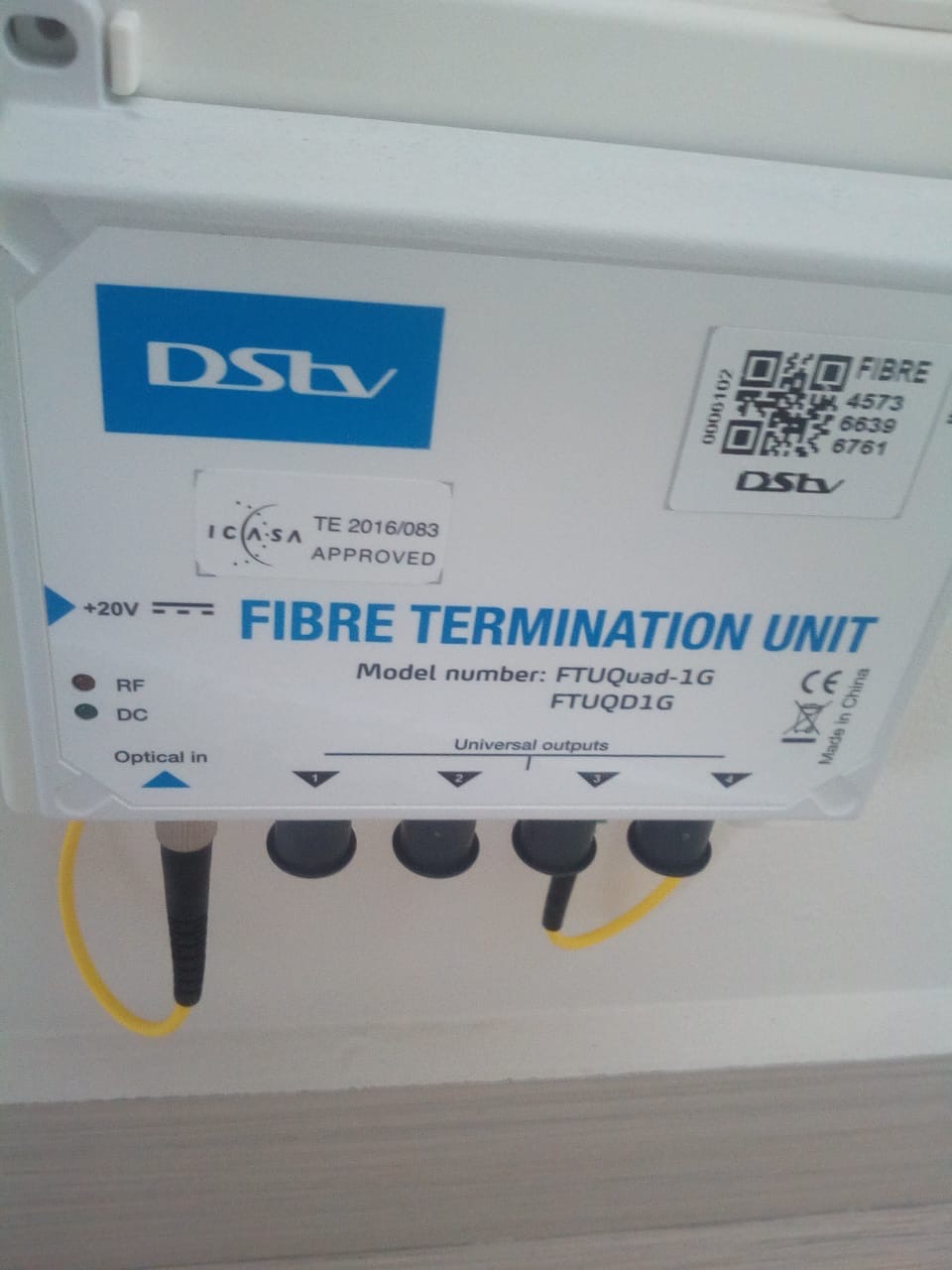 DSTV Fibre Termination Unit installation